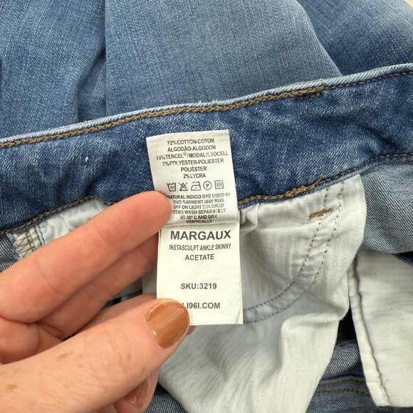 DL1961 Margaux Ankle Skinny Stretch Denim Raw Hem Blue Jeans Womens size 31 - Picture 8 of 13